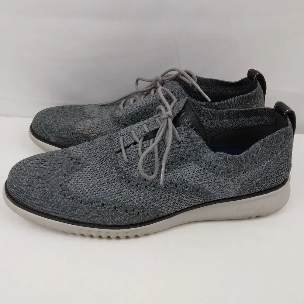Cole Haan 2.ZeroGrand Stitchlite Gray Wingtip Oxfords Mens Size 11 M - Picture 6 of 12